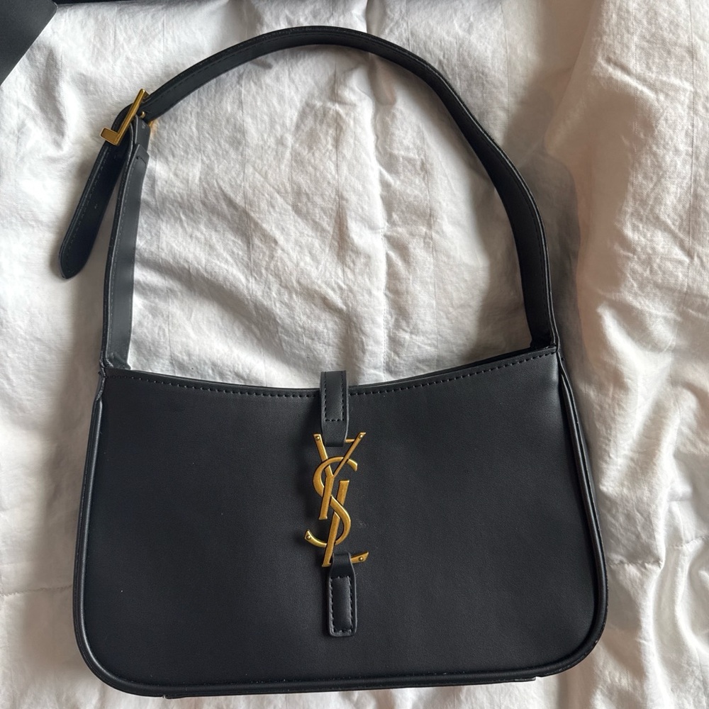 Yves Saint Laurent Black and Gold Shoulder Bag